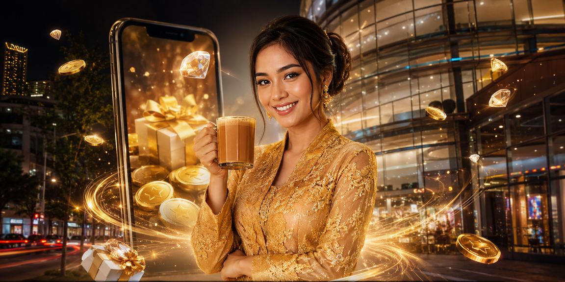 Pengguna Johor Bahru berpakaian kebaya mendaftar akaun bonus di platform 1030